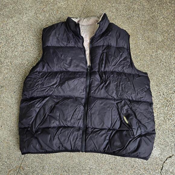 Vtg 90s MOOSE CREEK Plain Earthtone Outdoors Down Fill Reversible Puffer Vest XL - Picture 1 of 7